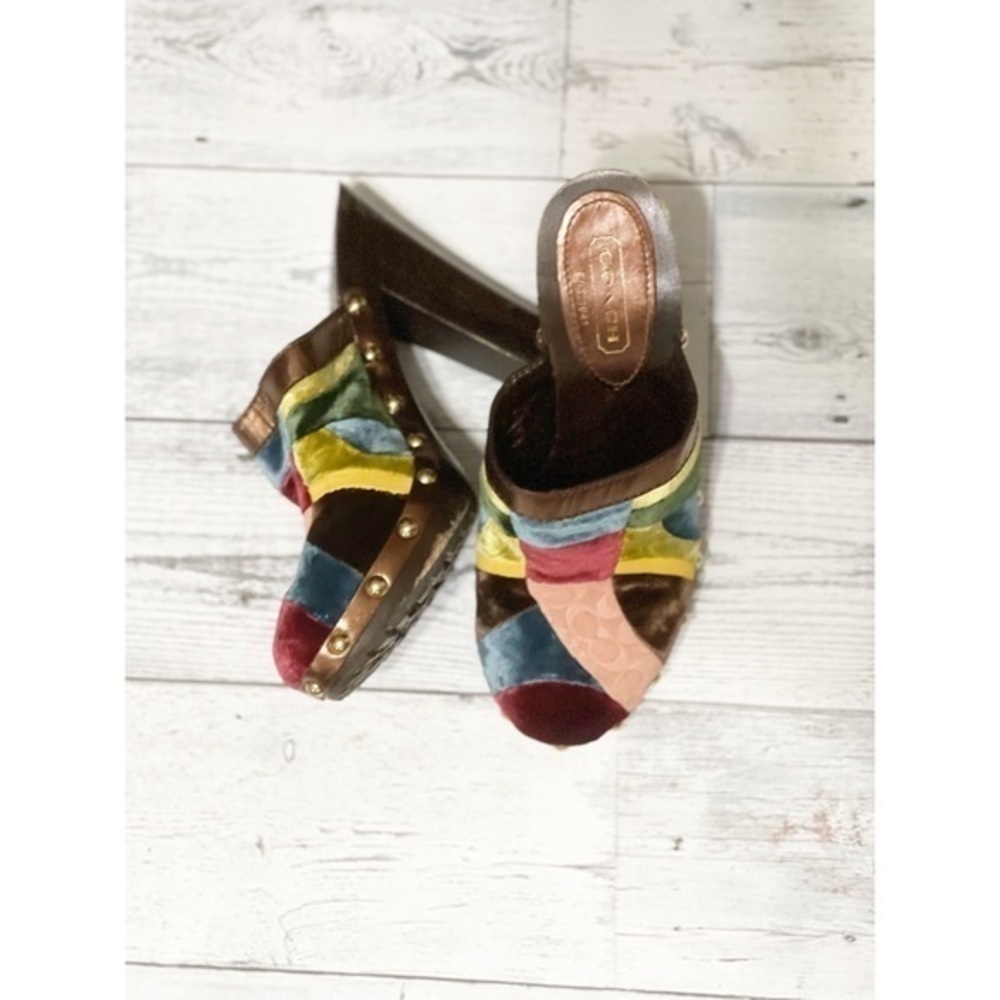 Coach Estelle Ergo Patchwork Mules - Picture 2 of 8